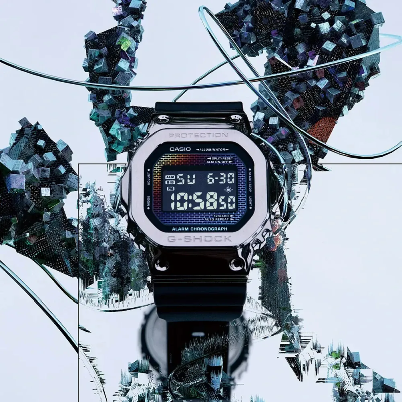 Orologio CASIO G-SHOCK THE ORIGIN METAL COVERED -  RAINBOW BRICK WALL SERIE Uomo