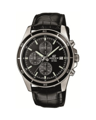 Orologio CASIO EDIFICE CLASSIC CHRONOGRAPH LEATHER- ALL BLACK Uomo