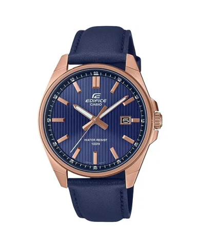 Orologio CASIO EDIFICE CLASSIC DATE - LEATHER, BLUE Uomo