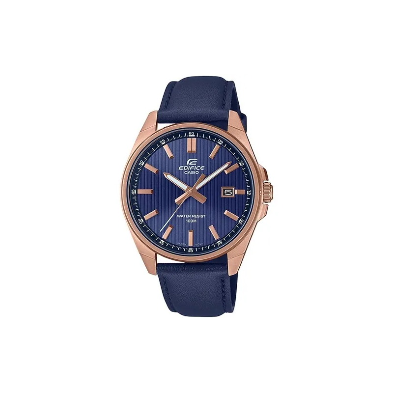 Orologio CASIO EDIFICE CLASSIC DATE - LEATHER, BLUE Uomo