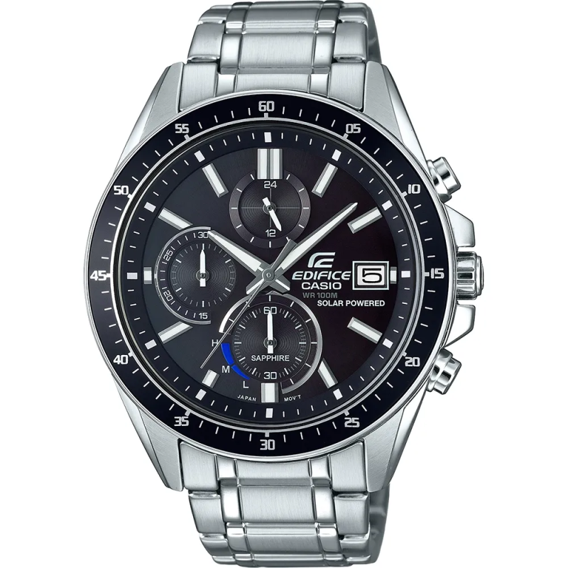 Orologio CASIO EDIFICE SLIM SOLAR POWERED CHRONOGRAPH - BLACK Uomo
