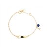 Bracciale argento 925 giallo con cuore blu