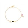 Bracciale argento giallo con cuore rosa