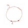 Bracciale in argento 925 rosa con cuore rosso