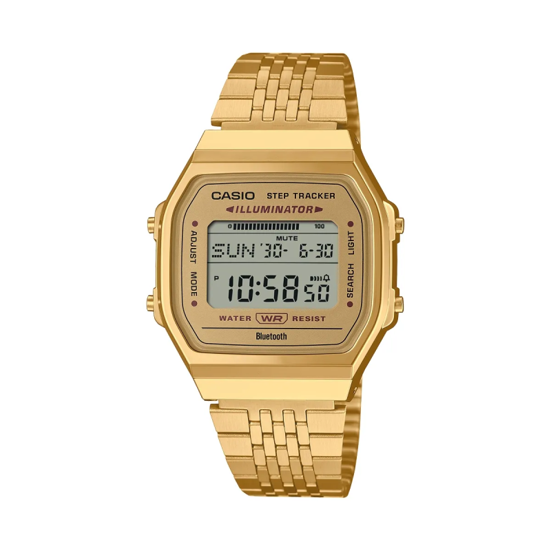 Orologio CASIO VINTAGE BLUETOOTHÂ®  SMARTPHONE LINK - GOLD - built-in accelerometer senses body movements + steps counter Unisex