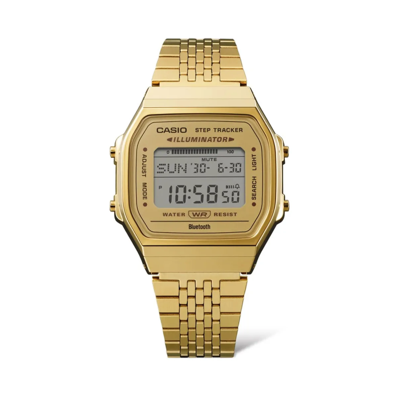 Orologio CASIO VINTAGE BLUETOOTHÂ®  SMARTPHONE LINK - GOLD - built-in accelerometer senses body movements + steps counter Unisex