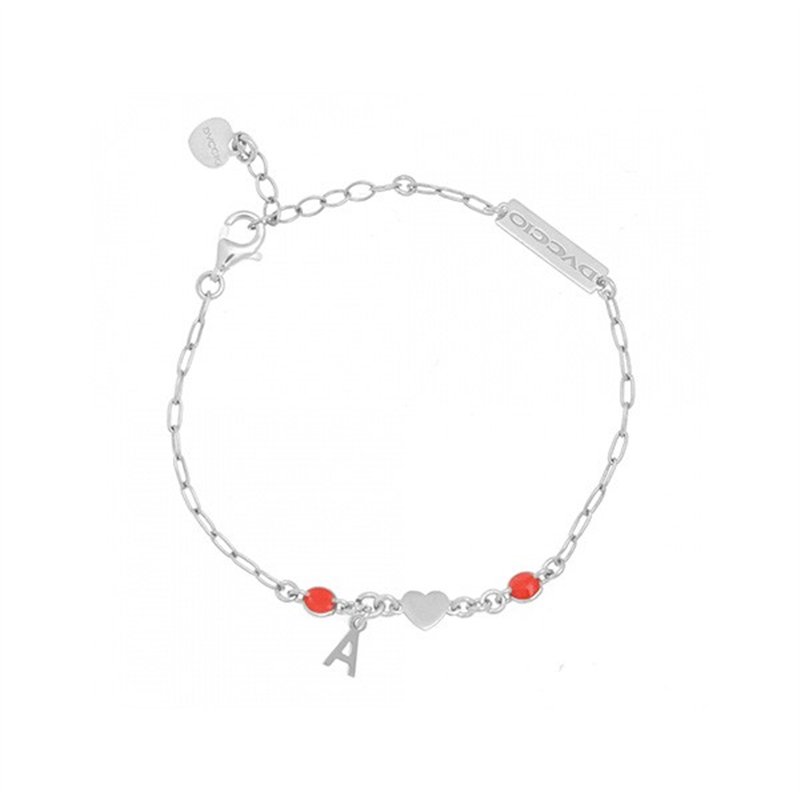 Bracciale cuore in argento 925 rodio