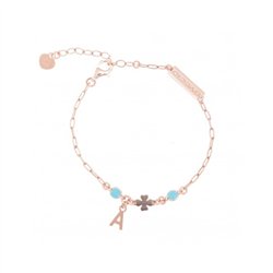 Bracciale Quadrifoglio in argento 925 in maglia rosa