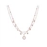Collana DEA rosa con perle, gemme rosa e charms stella