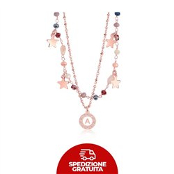 Girocollo in argento e pietre multicolor