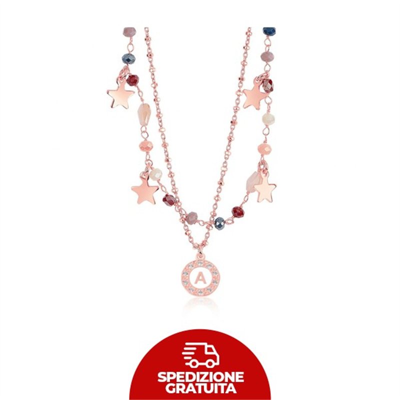 Girocollo in argento e pietre multicolor