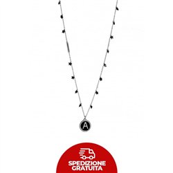 Collana Lunga in Argento 925 Rodio con Stelle