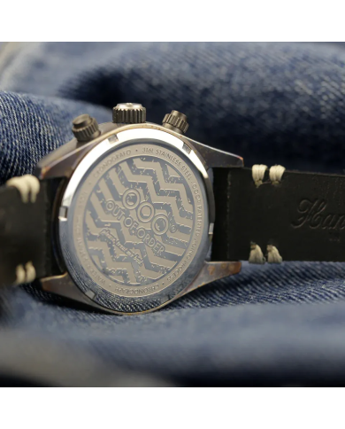 CREAM SPORTY CRONOGRAFO - BLACK LEATHER STRAP