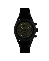 CREAM SPORTY CRONOGRAFO - BLACK LEATHER STRAP