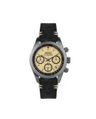 CREAM SPORTY CRONOGRAFO - BLACK LEATHER STRAP