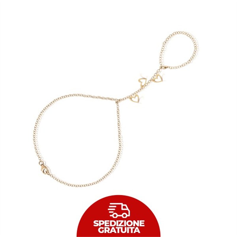 Baciamano in oro 9kt con cuori