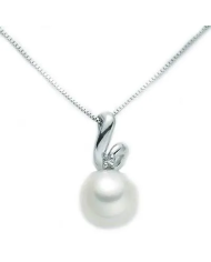 Catenina girocollo Miluna in oro bianco con Perla e ...