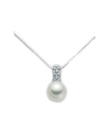 Collana Miluna Brillanti e Perla PCL1628
