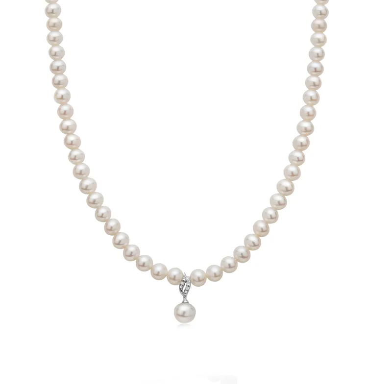 Collana Miluna Girocollo Perla e Diamanti PCL5527V