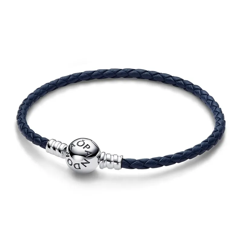 Bracciale Moments in Pelle Blu | Argento sterling - Pandora