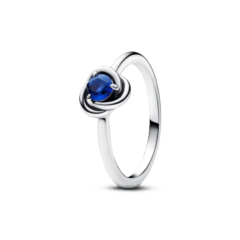 Anello Cerchio Eterno Blu Settembre | Argento sterling