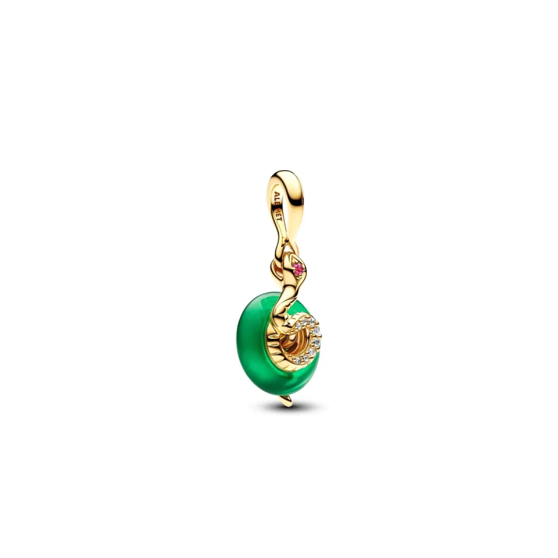 Charm Pendente Serpente Vetro di Murano verde