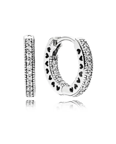 Orecchini Cerchi Pietre e Cuore | Argento sterling - Pandora