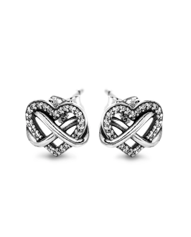 Orecchini Cuore Infinito Pietre Luminose | Argento sterling