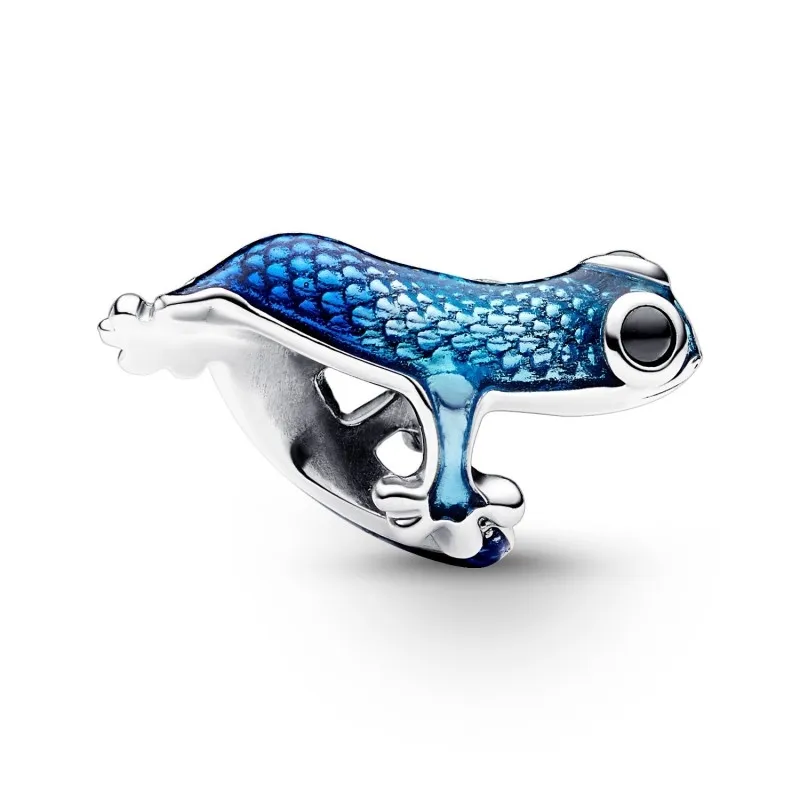 Charm Geco Blu | Argento sterling
