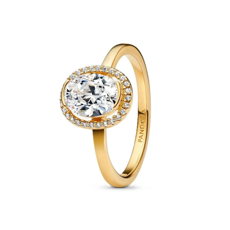 Anello Punto Luce Ovale | Placcato oro