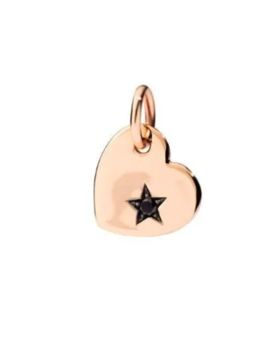 ciondolo cuore oro rosa & diamante black