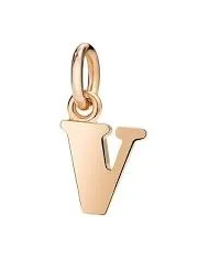 Dodo ciondolo lettera V grande in oro rosa