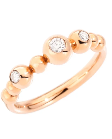 anello bollicine oro rosa & diamanti bianchi