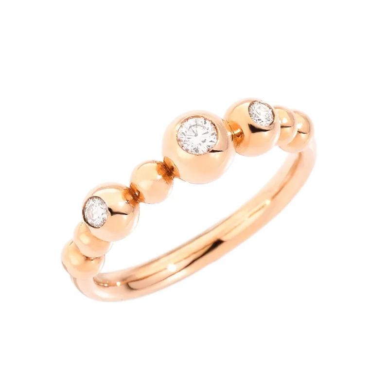 anello bollicine oro rosa & diamanti bianchi
