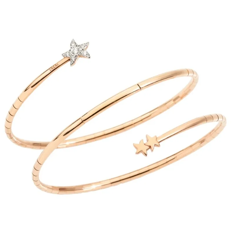 Bracciale Spirale Dodo Stellina Preziosa 9KT Oro Rosa ...