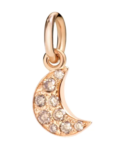 ciondolo luna oro rosa & diamanti brown - Dodo