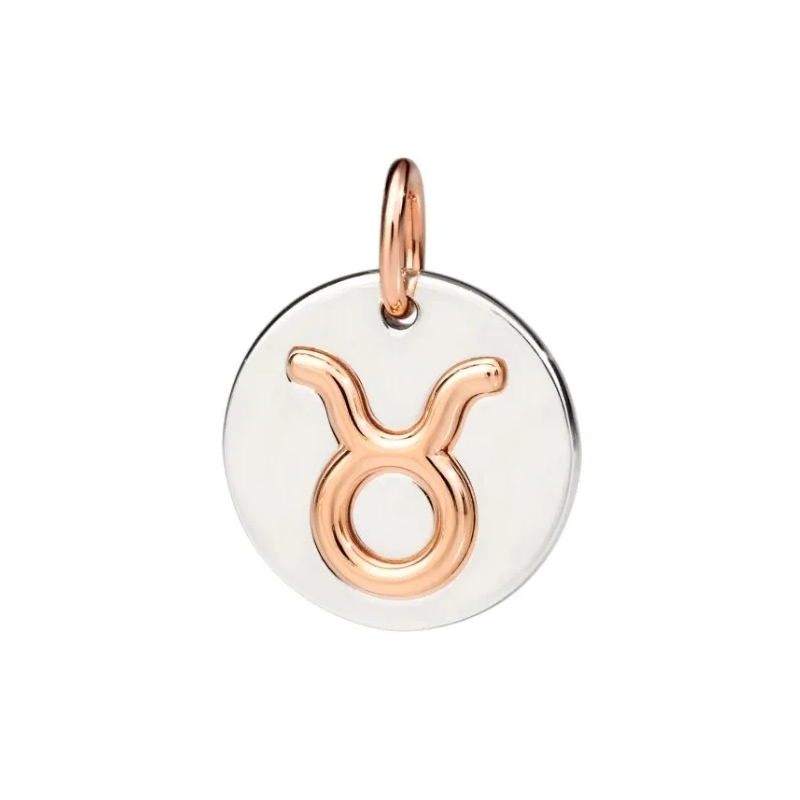 DoDo Ciondolo Zodiaco Toro in Oro Rosa 9K e Argento