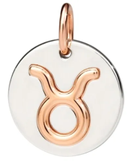 DoDo Ciondolo Zodiaco Toro in Oro Rosa 9K e Argento