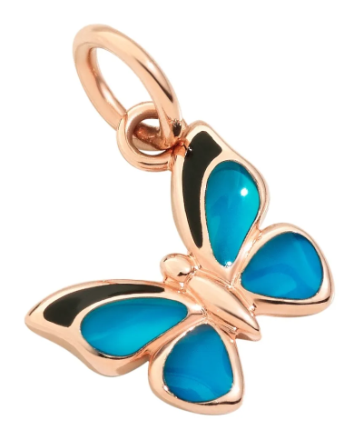 DoDo Ciondolo Farfalla in Oro Rosa e smalto Blu ...