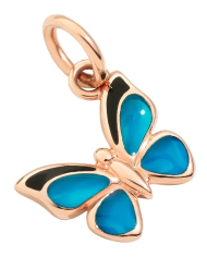 DoDo Ciondolo Farfalla in Oro Rosa e smalto Blu ...