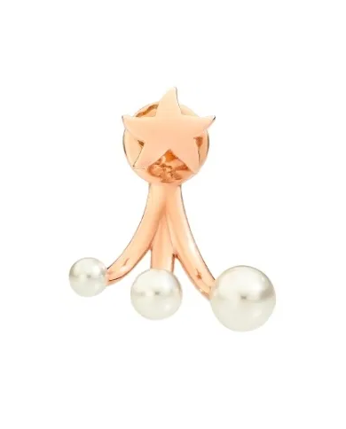 orecchino stellina oro rosa & perle di cristallo - Dodo