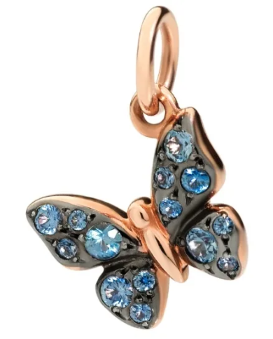 DoDo Ciondolo prezioso farfalla in Oro Rosa e zaffiri Blu ...