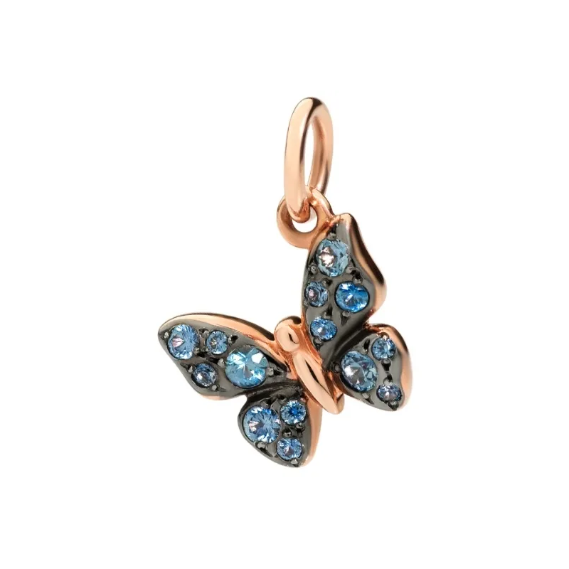 DoDo Ciondolo prezioso farfalla in Oro Rosa e zaffiri Blu ...