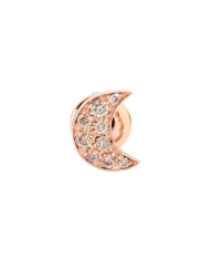orecchino stud luna oro rosa & diamanti brown