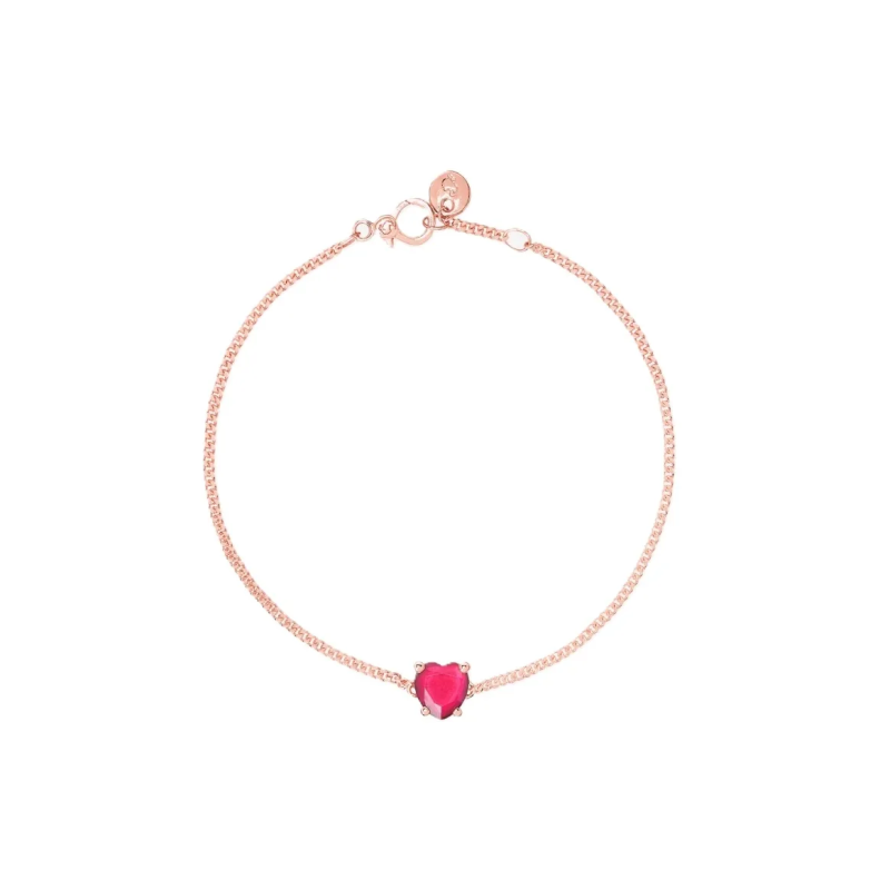 BRACCIALE DODO CUORE. ORO ROSA RUBINO ...