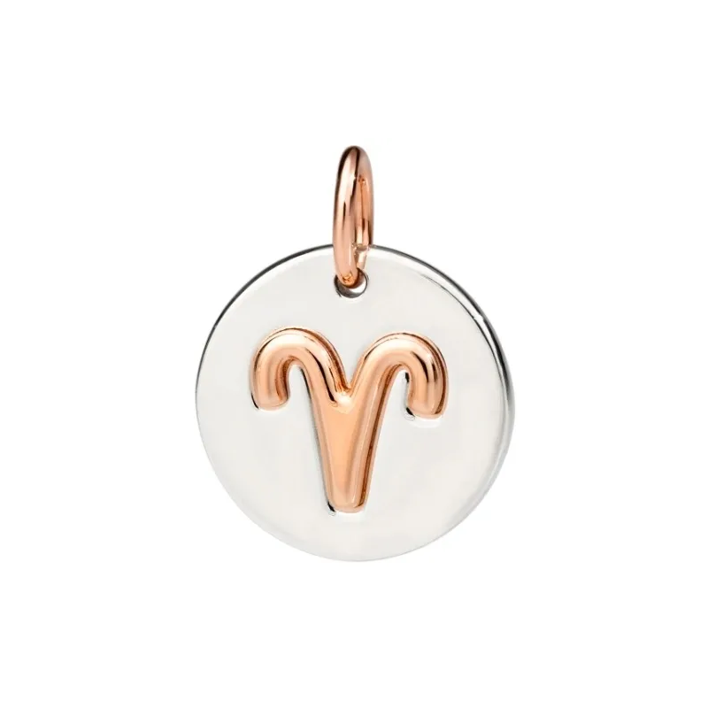 DoDo Ciondolo Zodiaco Ariete in Oro Rosa 9K e Argento