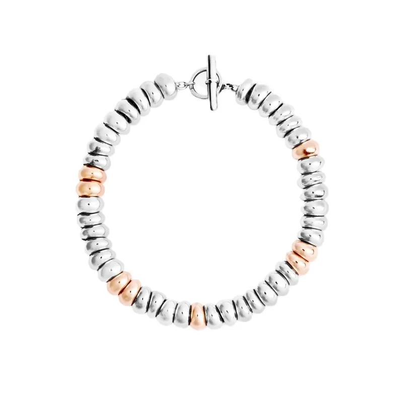 bracciale rondelle argento & argento dorato