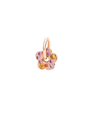 Dodo Charm Ciondolo Fiore Oro Rosa & Zaffiri ...