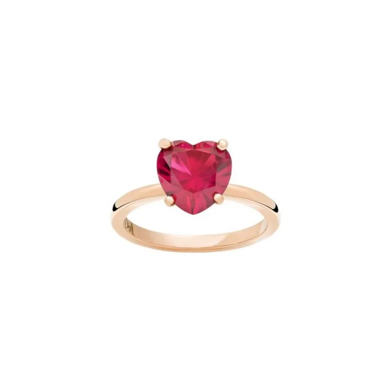 Anello Dodo 100 Amore Oro Rosa 9kt Rubino Cuore ...