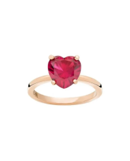 Anello Dodo 100 Amore Oro Rosa 9kt Rubino Cuore ...